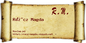 Rácz Magda névjegykártya