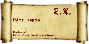Rácz Magda névjegykártya